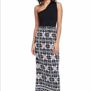 Rachel Rachel Roy womans black one shoulder mixed media dress XL